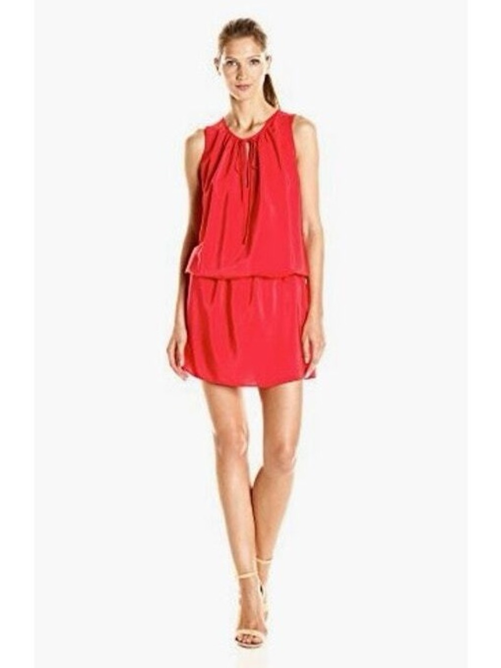 Amanda Uprichard Silk Keyhole Ambrosia Dress Red S